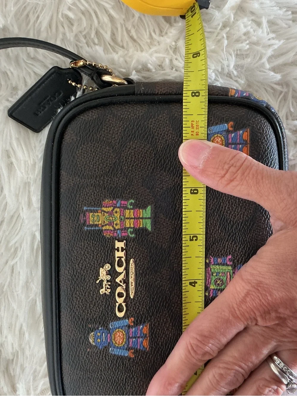 Coach mini Jamie  with Multicolor Robot Print
